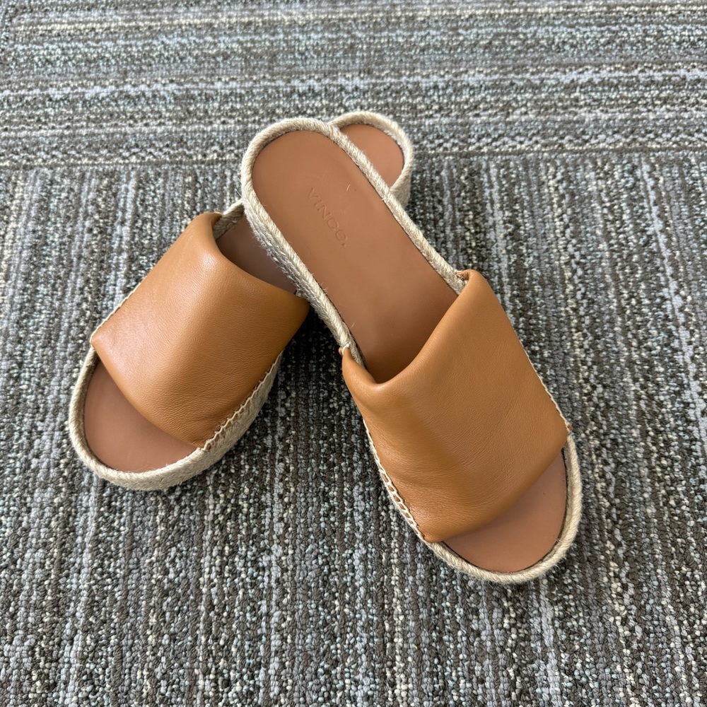 Vince | Jesse Leather Platform Espadrille Sandal - Picture 3 of 9